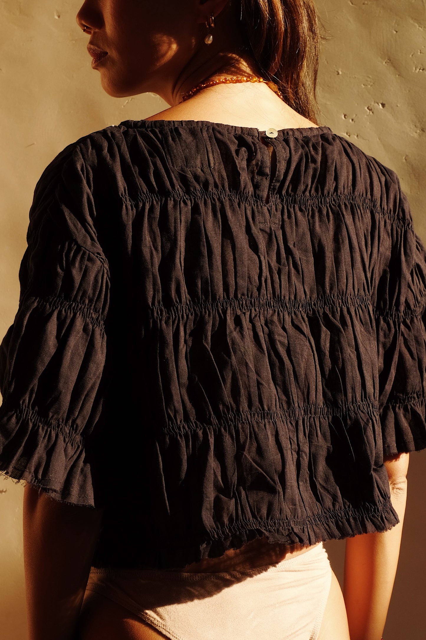 moran ruched crop top