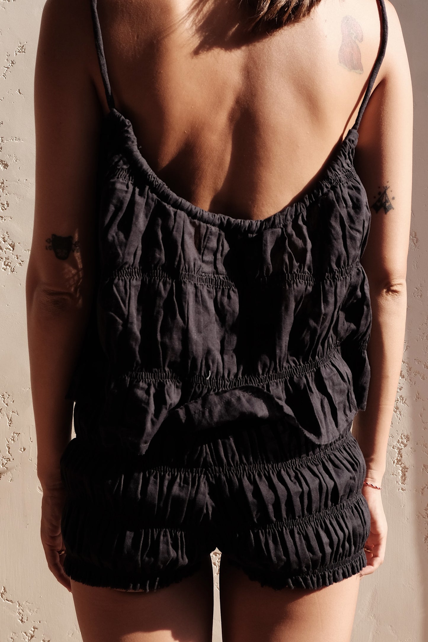 moran ruched tie top