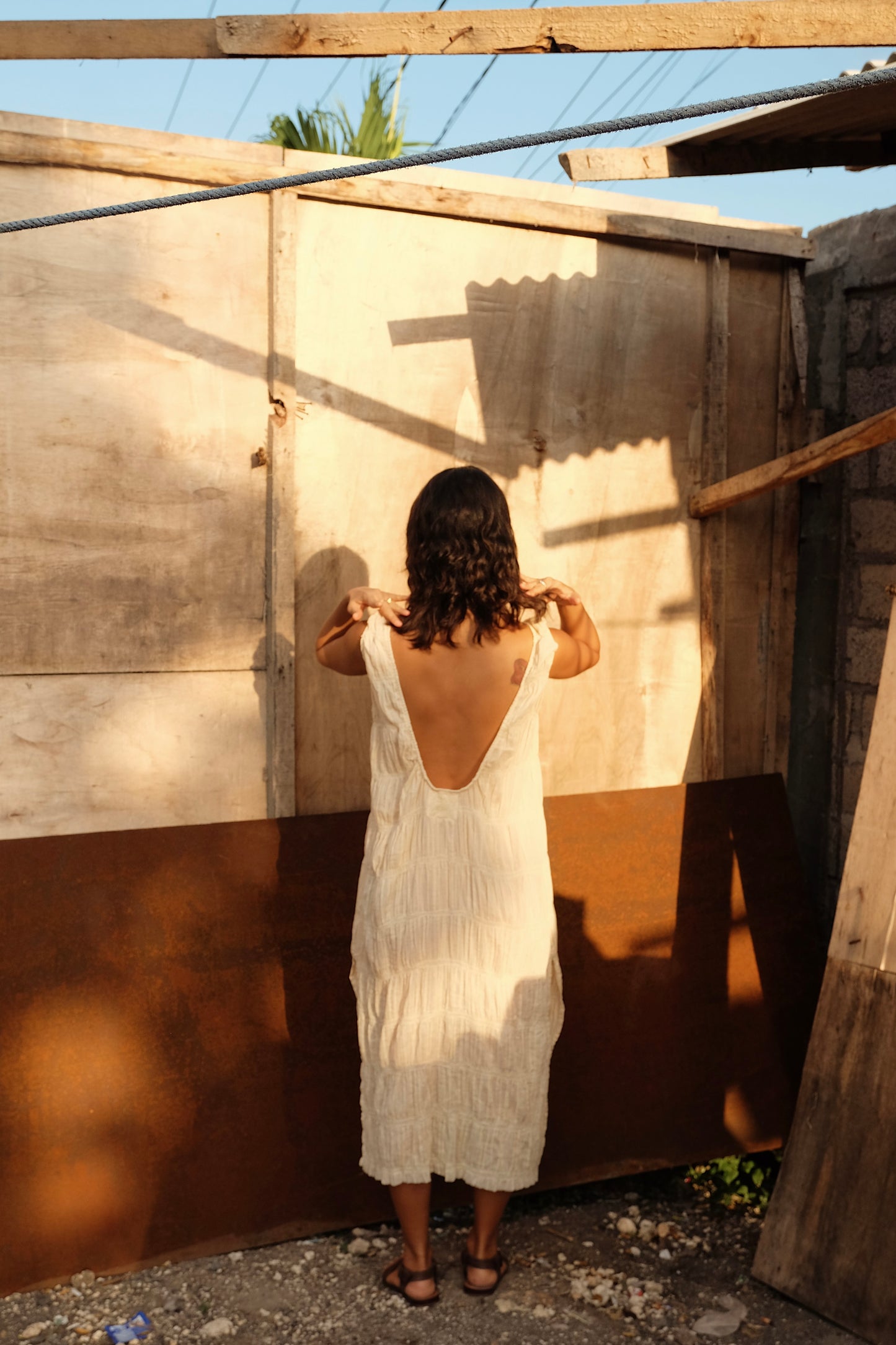 Cloud Low Back Midi Dress in Cempaka