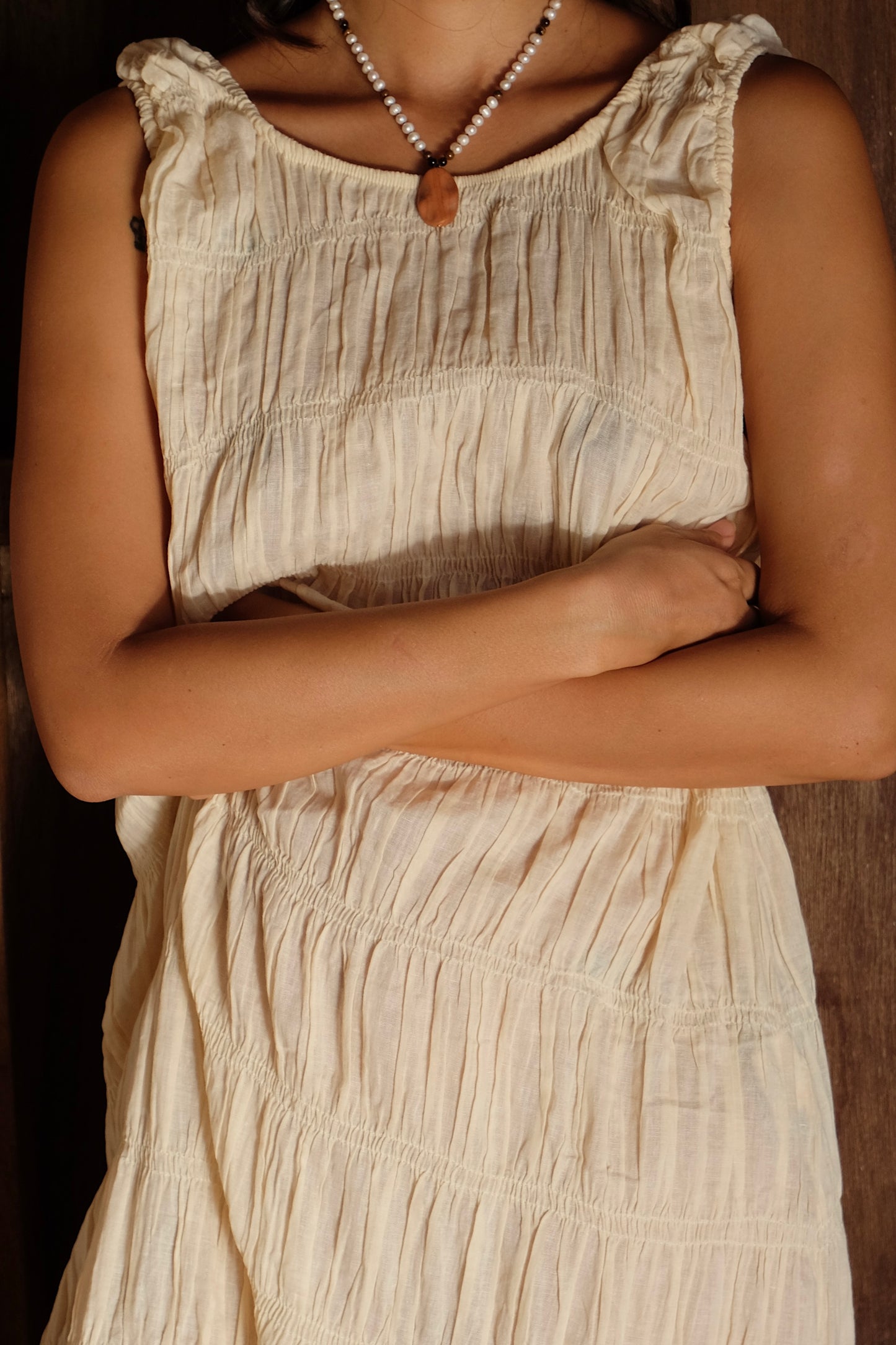 Cloud Low Back Midi Dress in Cempaka