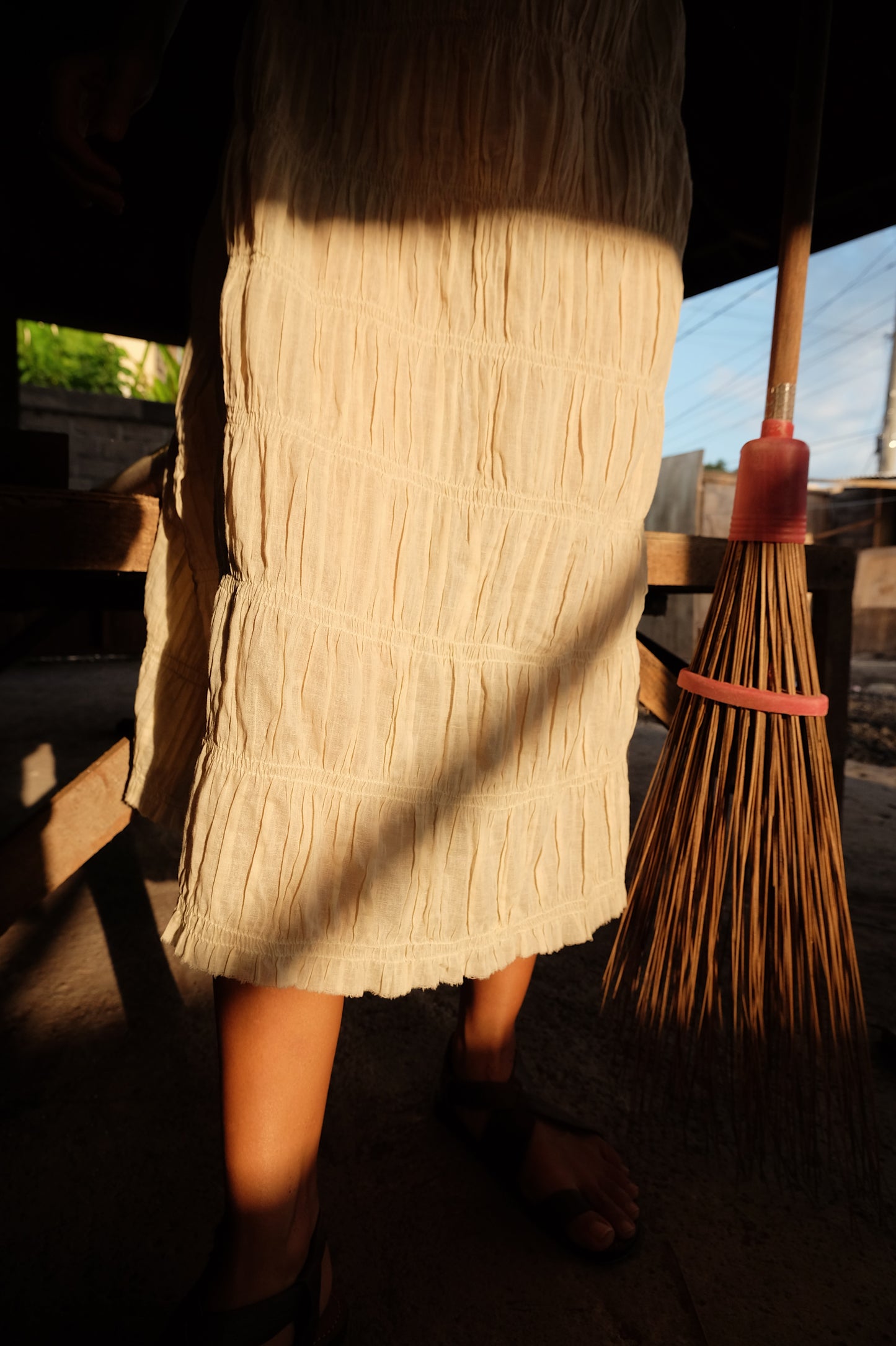 Cloud Low Back Midi Dress in Cempaka