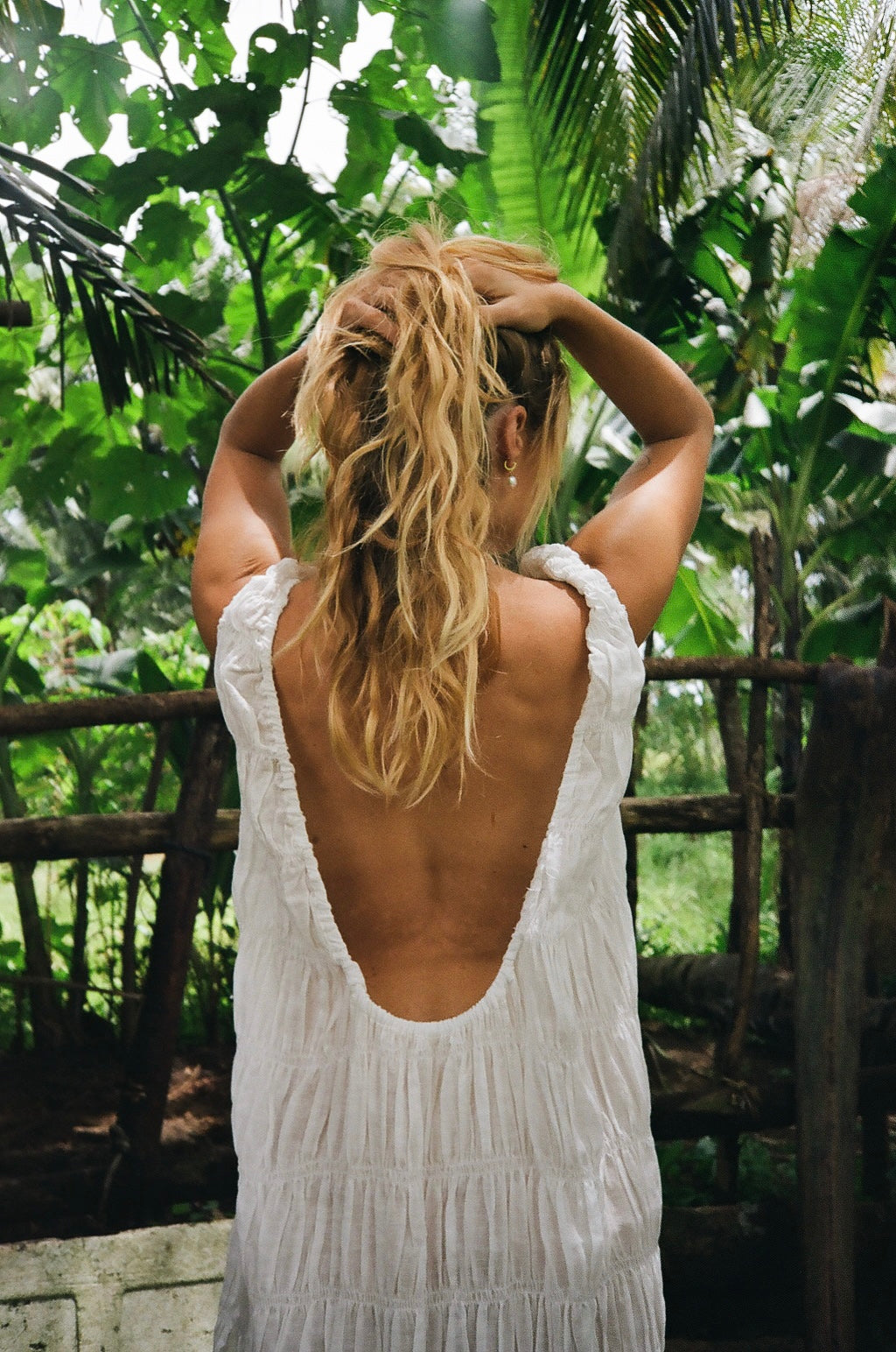 Low back beach dress online