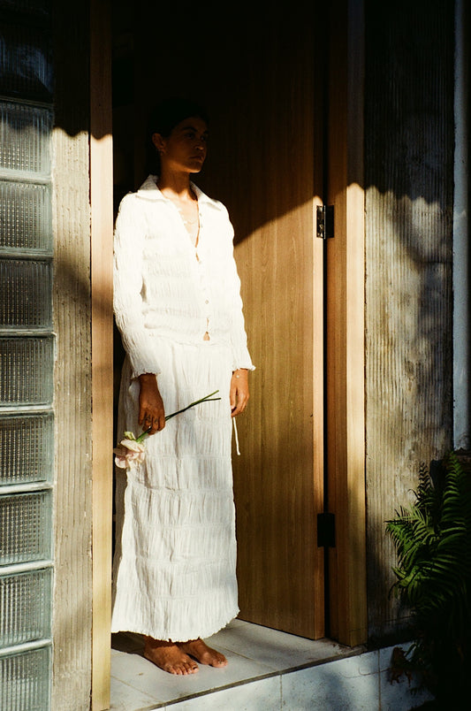 Cloud Tie Maxi Skirt